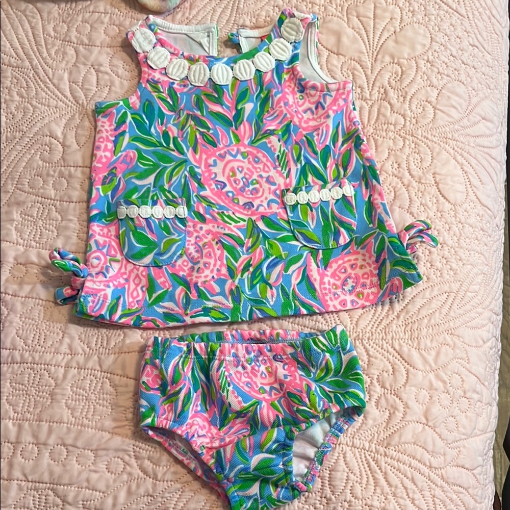 2 Dresses - Special Order COPY - Lilly Pulitzer Pink and Green Toddler Dress